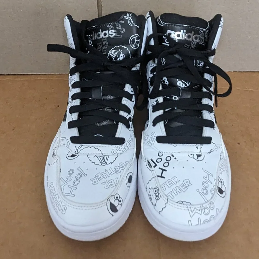 RARE Adidas Hoops 3.0 Mid W Neo Sesame Street  Big Kid Womens 6.5 White . - Picture 5 of 14